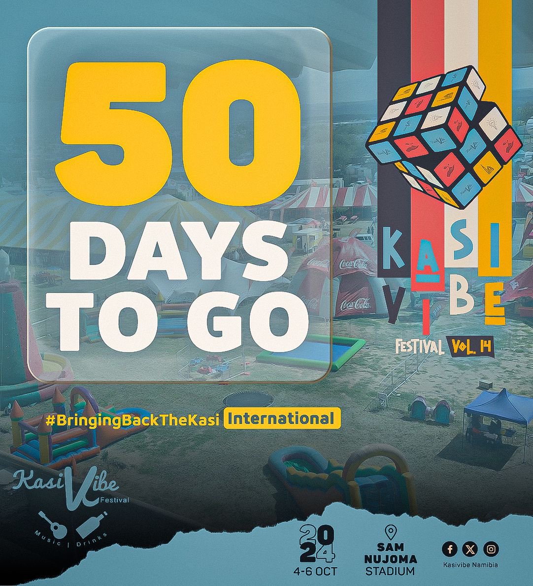 🔥Kasi Vibe Festival 2024‼️‼️‼️ 50 days to experiencing the fusion of this year’s festival. #kasivibefestivalvol14🥁🎪🤹🏾‍♀️🤽🏾‍♂️🍻🕺🏾