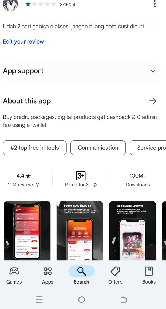 LutfirasR's tweet photo. Bintang 1 dulu @Telkomsel. Udah clear cache, udah force closed, udah reinstall, masih gabisa diakses my Telkomselnya. https://t.co/XrewL6rpOJ