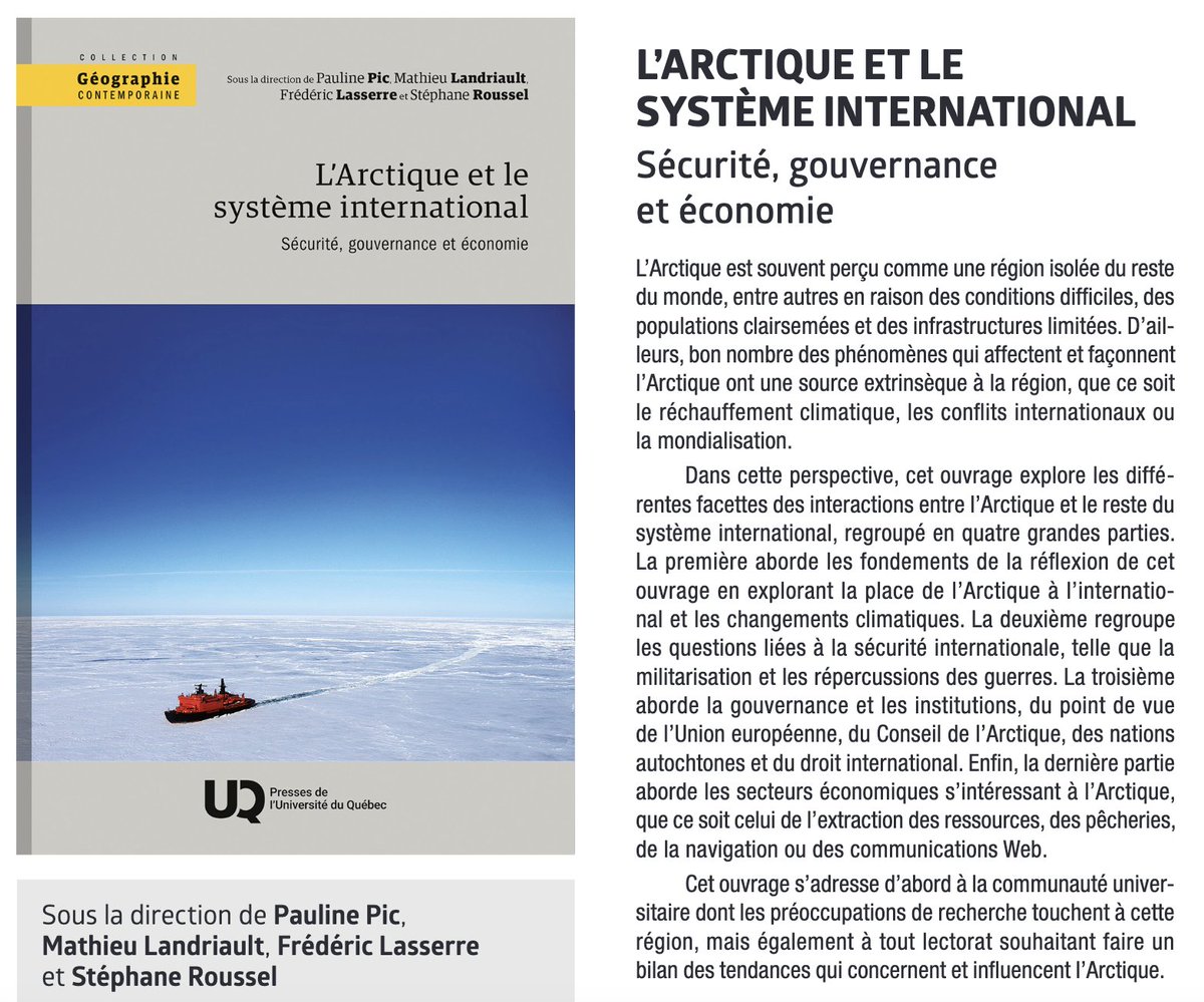 flr_louis's tweet photo. Pauline Pic, Mathieu Landriault, Frédéric Lasserre et Stéphane Roussel (dir.) - L' Arctique et le système international

Sécurité, gouvernance et économie

Vient de paraître aux PUQ https://t.co/dee0pQGbCm