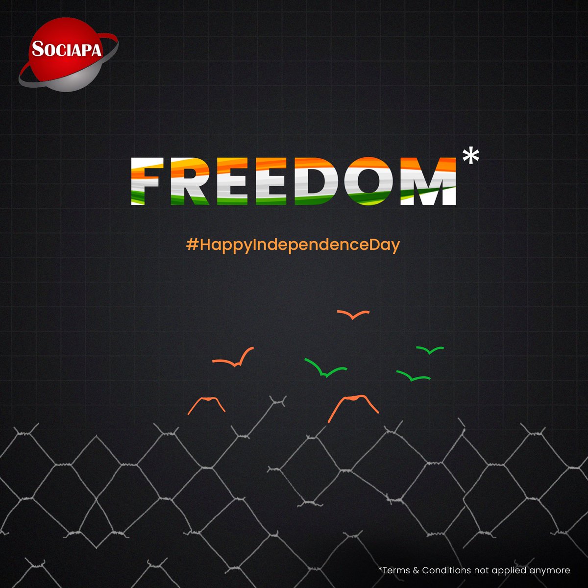 sociapa's tweet photo. This Independence Day, freedom knows no bounds. Break free, soar high!
#HappyIndependenceDay #Sociapa #DigitalFreedom #FreedomToCreate #FreedomToInnovate #FreedomToInspire #IndependenceDay2024 https://t.co/qqPwv2F0j3