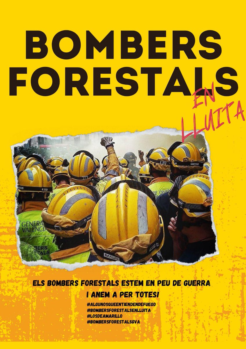 Bon dia, falten 46 dies per al 30 de Setembre i seguim sense confirmació oficial de la ampliació del contracte de treball dels Bombers Forestals de reforç fins al 31 de Desembre 
<a href="/salomepradas/">Salomé Pradas Ten</a> @carlos_mazon_  tenen algo a dir? Perquè ens estem inquietant molt per el nostre futur!