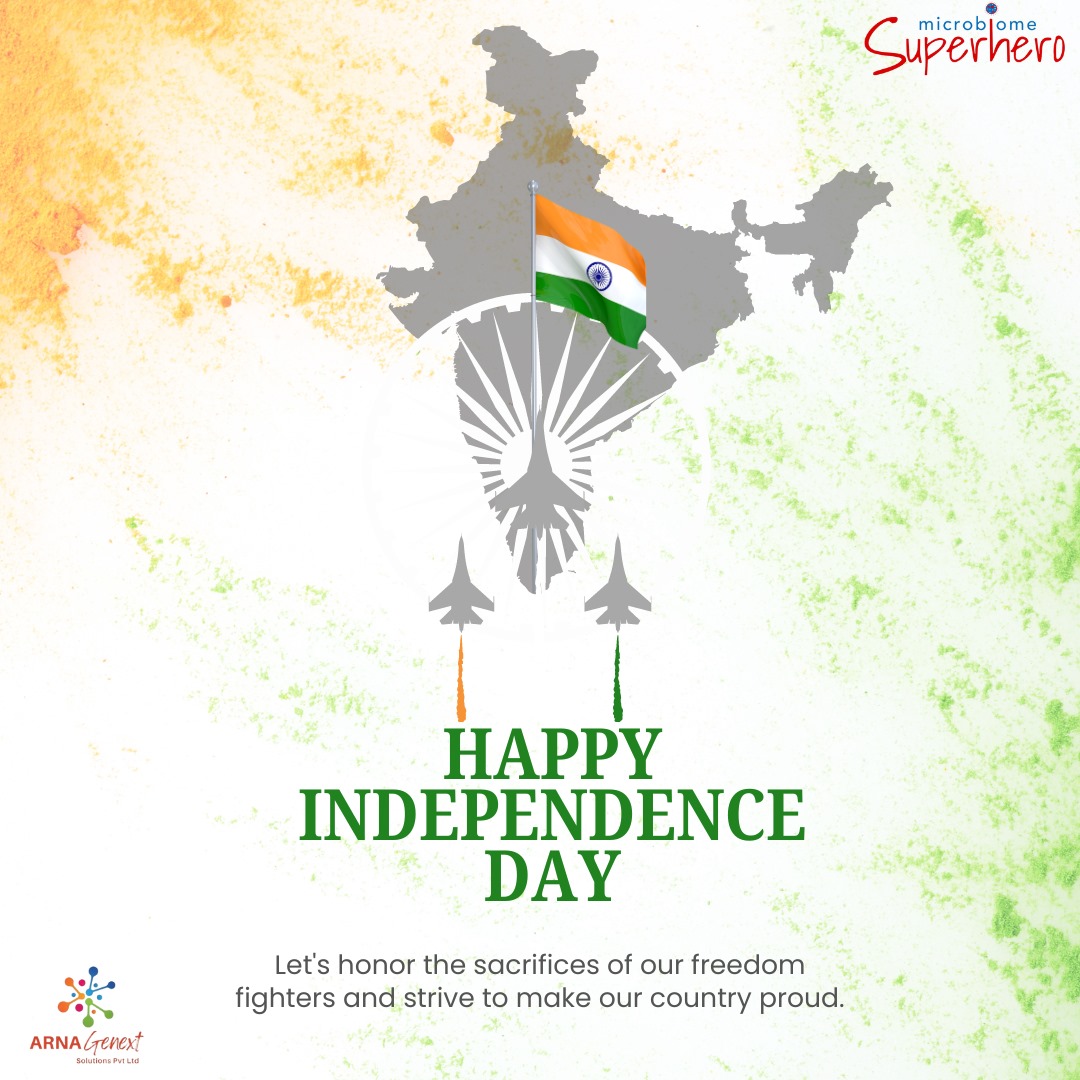 SuperMicrobiome's tweet photo. 🇮🇳 Happy Independence Day! 🇮🇳

May the tricolor always fly high! Jai Hind! 🇮🇳

#IndependenceDay #ProudToBeIndian #JaiHind #Freedom #IndiaAt77 #Microbiome #guthealth #MentalHealth https://t.co/uDBlKu2BhR
