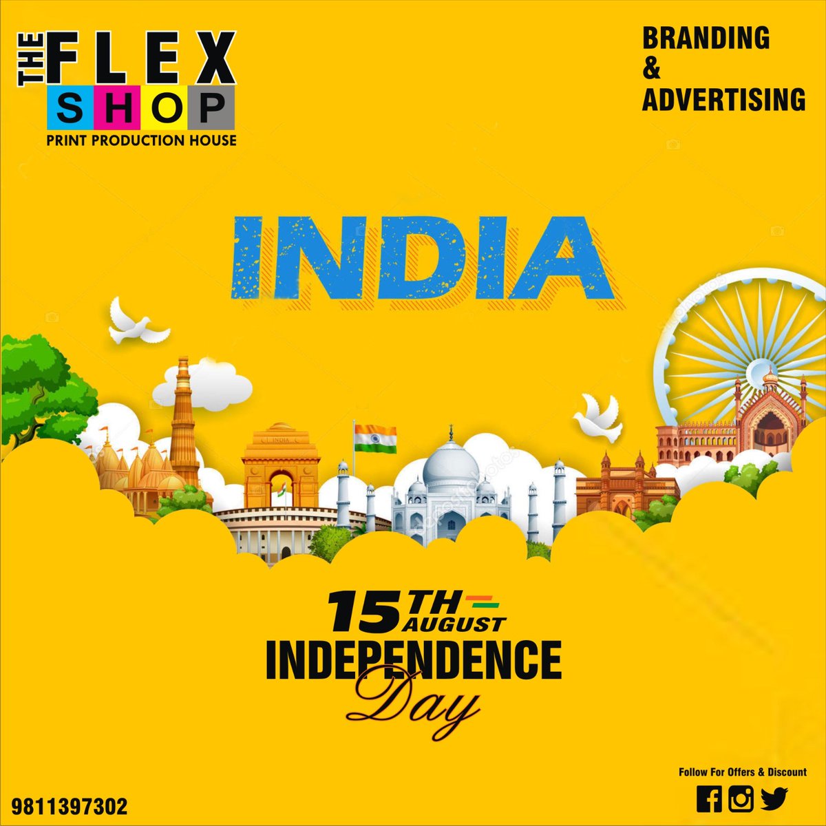 TheFlexShop1's tweet photo. HAPPY INDEPENDENCE DAY 🫡🇮🇳

👉 : 9811397302,9654083549

#IndependenceDay2024 #स्वतंत्रता_दिवस #Indianflag #the_flex_shop #branding #advertising #uv_printing #Flex_Printing #digital_printing #ACP_sheet_Cladding #neon_light_board #acrylic_letter_board #offset_printing https://t.co/3RcGewk34n