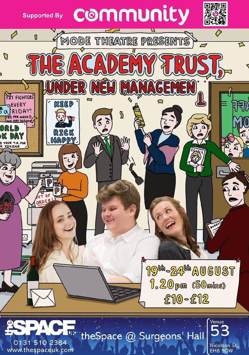 Community Union (@communityunion) on Twitter photo At this year's #EdFringe, we are supporting <a href="/Modetheatreuk/">Mode Theatre UK</a>!
Our members Dean, Molly and Fran are all actors in this years performance and their show highlights the issues facing teachers in academy chains.
If you're attending the Fringe next week, make sure you catch the show👇 At this year's #EdFringe, we are supporting <a href="/Modetheatreuk/">Mode Theatre UK</a>!
Our members Dean, Molly and Fran are all actors in this years performance and their show highlights the issues facing teachers in academy chains.
If you're attending the Fringe next week, make sure you catch the show👇