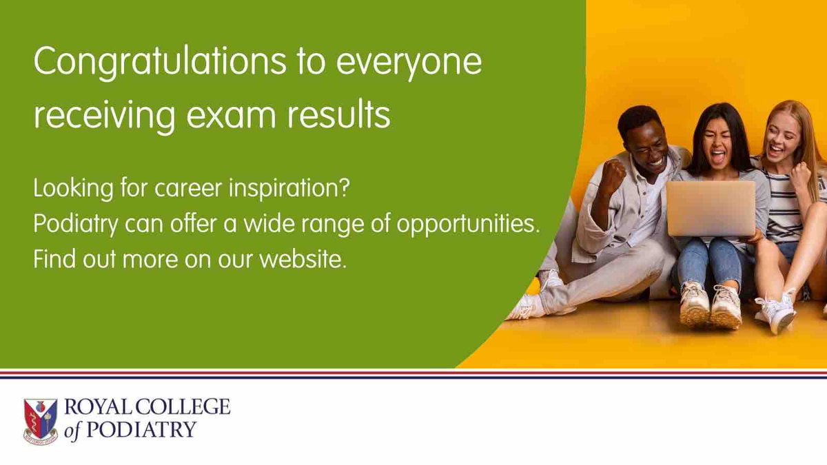 Receiving your A level results today? Podiatry can offer some amazing opportunities. Find out more at rcpod.org.uk/careers or visit the UCAS clearing website to find out which universities have availability to study podiatry this autumn.
