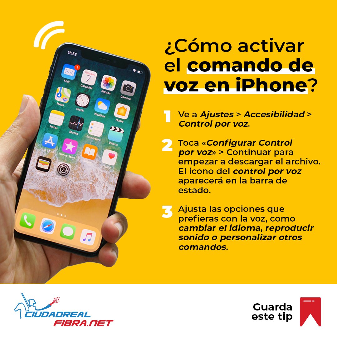 CiudadRealFibra's tweet image. ¡Guarda estos pasos y empieza a controlar tu iPhone con tu voz! ✨
#TutorialiPhone #ComandoDeVoz #Accesibilidad