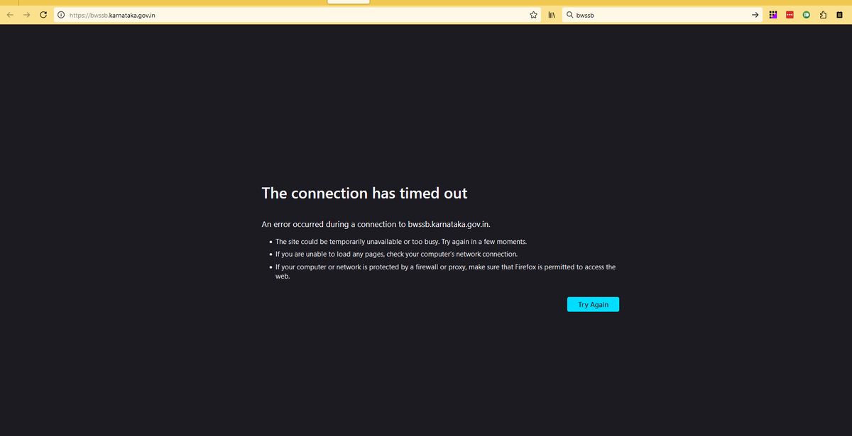 geeky_coolness's tweet photo. @chairmanbwssb  Your website is down and unreachable, pls check. attached screenshot. This other website of yours is also down. #bwssb

https://t.co/SmEhGGmhqn https://t.co/4xED3F38u5