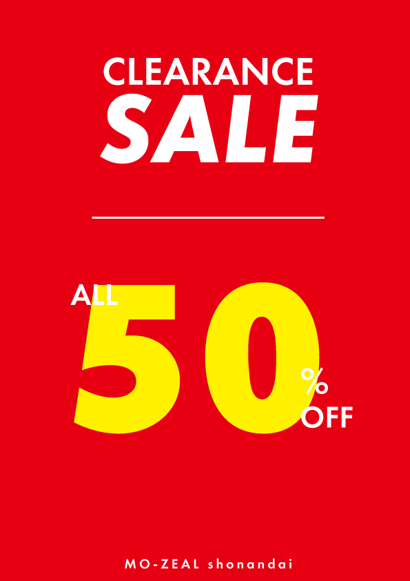 mo_zeal's tweet photo. ＼CLEARANCE SALE／  
最終営業日18（日）まで 全品50％OFF！ 
残すところ、本日含めて4日間の営業です！
皆様のご来店、心よりお待ちしております！ https://t.co/sZJtvFHULP