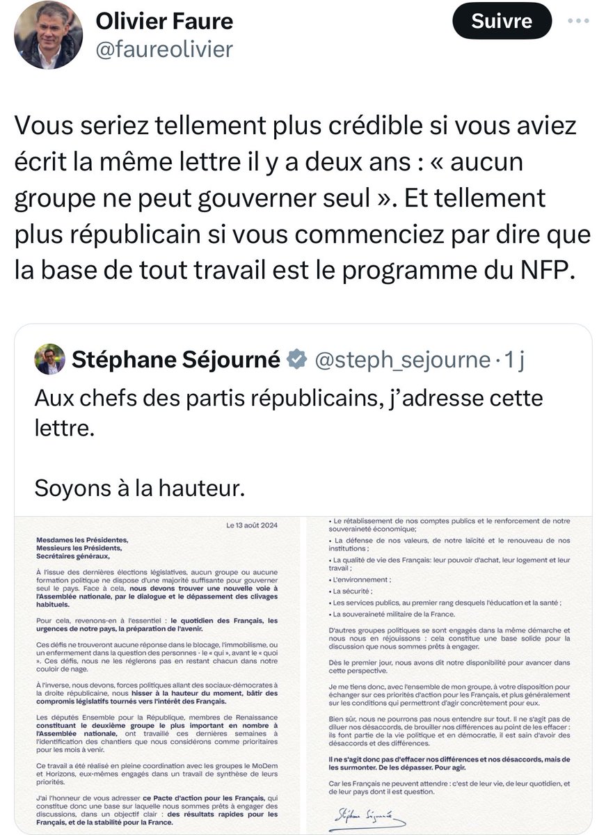 AlexandreRifai's tweet photo. Quelqu’un peut-il expliquer au petit @faureolivier ? Il n’a pas l’air de comprendre, ou alors il fait semblant, ou bien il assume sa bêtise. Non, LFI n’est pas un parti républicain. Et à force de s’entêter à vouloir gouverner avec cette secte antisémite, le PS sort de l’arc républicain.