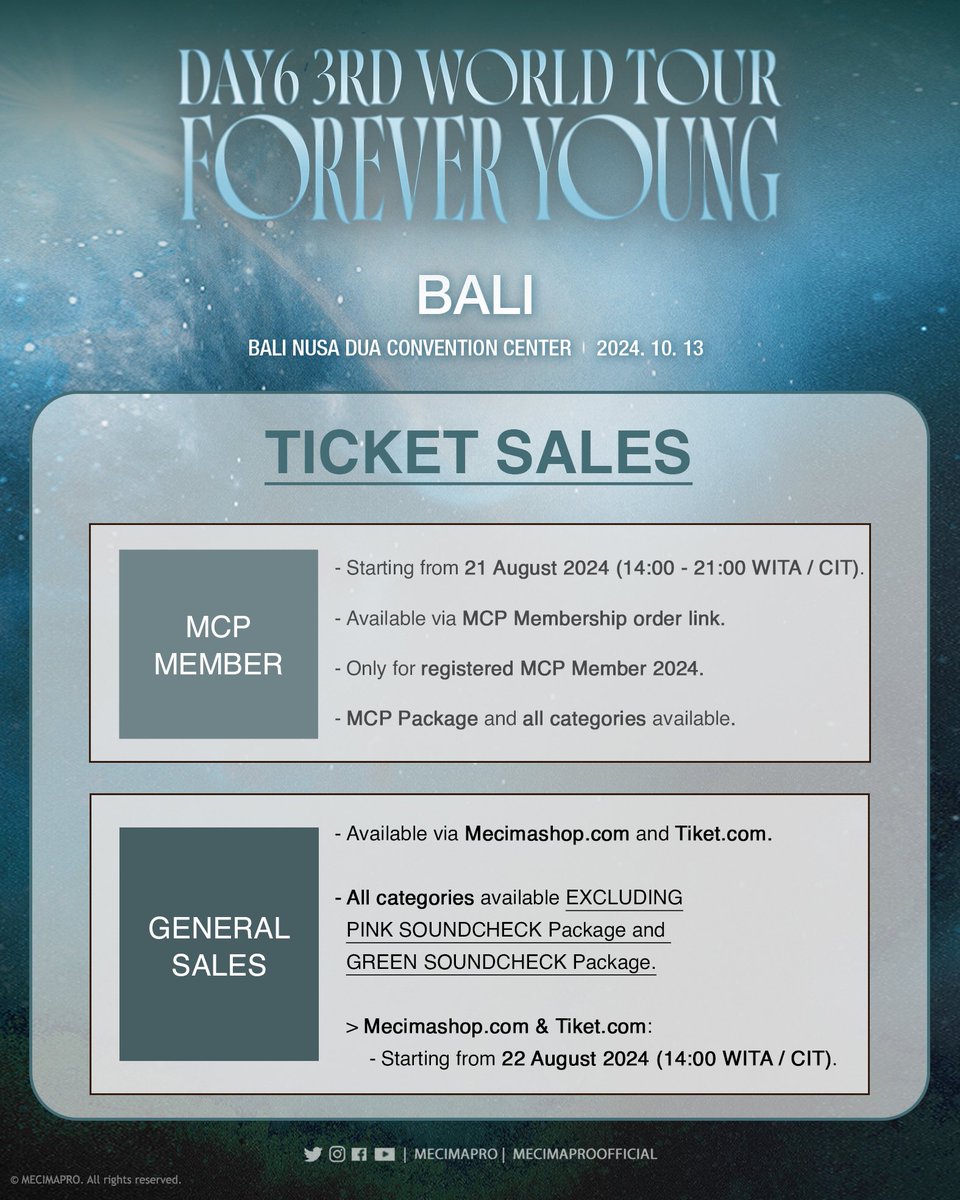mecimapro's tweet image. #DAY6_FOREVER_YOUNG_Indonesia - Ticket Sales Information
My Day, save your calendar and get ready to secure your ticket to meet #DAY6.
-
🔗: bit.ly/day6foreveryou…