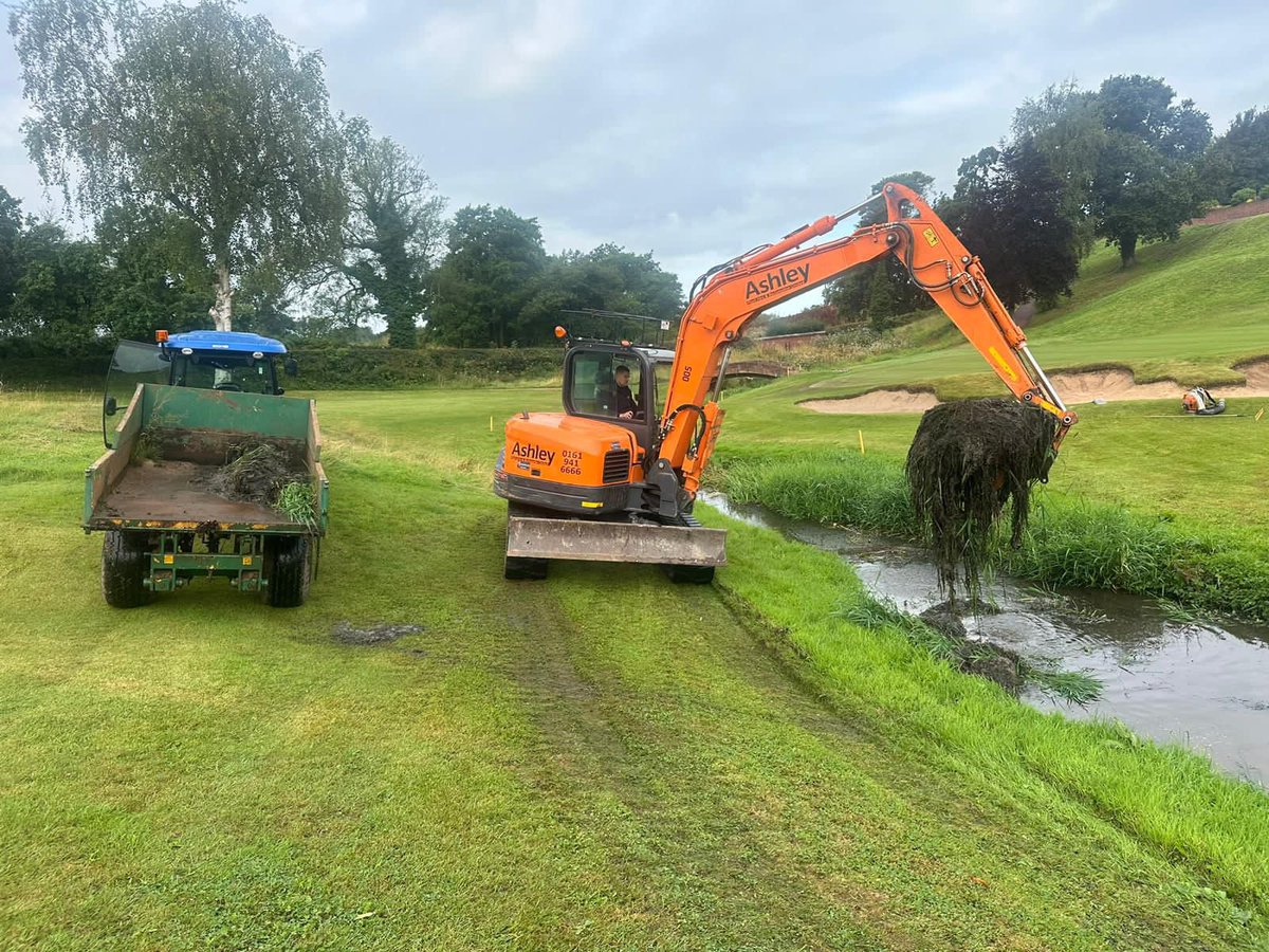 MattGillingham's tweet photo. Behind the scenes @TheWilmslowGC! Since January 2024, under Course Manager Callum Goodhind, we've been on a journey to elevate our course. This week, our team is hard at work on the greens, ecology rough &amp; Mobberley Brook. ⛳️ #GolfCourse #WilmslowGolfClub #CourseExcellence https://t.co/QxXpyfz7qn