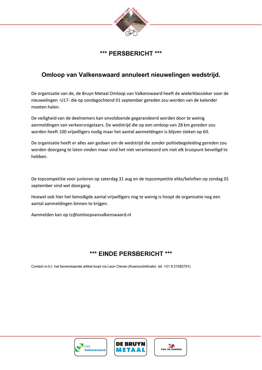 Omloop van Valkenswaard (@omloopvwaard) on Twitter photo 