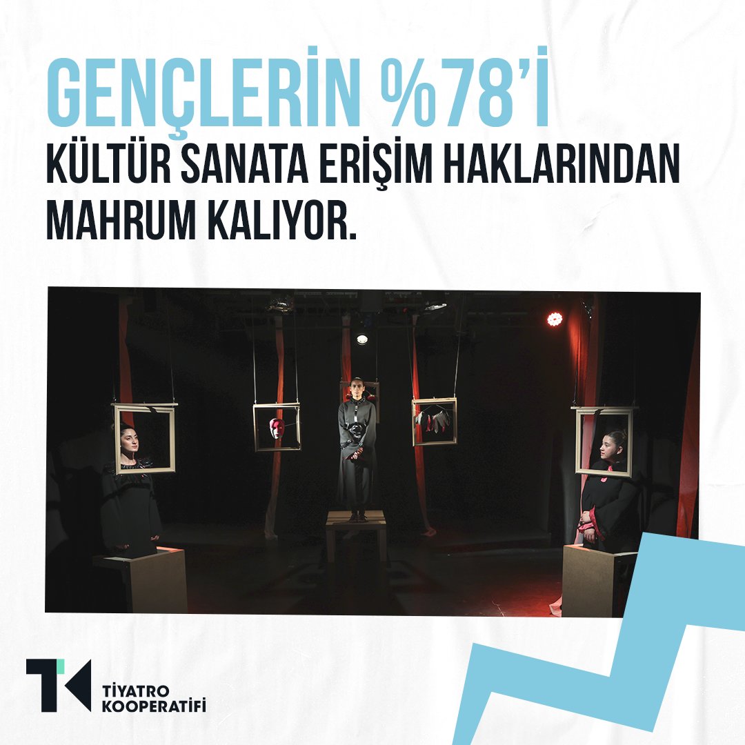 TiyatroKoop's tweet photo. Toplum Gönüllüleri Vakfı’nın 2 Ocak - 26 Şubat 2024 tarihleri arasında yaptığı Üniversiteli Gençlerin İhtiyaçları Araştırması’na göre, üniversiteli gençlerin yüzde 78’i ekonomik sebeplerden ötürü katılmak istediği bir kültür-sanat aktivitesine katılamıyor.

Dünya genelinde de gençlerin tiyatroya erişimi diğer yaş gruplarına göre düşük kalıyor. Ancak bazı ülkeler çocuk ve gençlerin tiyatro ve diğer sanat alanları ile ilişkisinin geliştirilmesi için işbirlikleri ve özel projeler geliştiriyor.

Örneğin kamu fonları ve Eğitim Bakanlığı işbirliği ile İngiltere’deki Arts Council, çocuk ve gençler için 2016'dan beri müzik ve kültürel eğitim programlarına 650 milyon £ yatırım yaptı.

Tiyatro Kooperatifi olarak, ülkemizdeki tüm çocuk ve gençlerin kültür-sanata erişim hakkından eşit ve adil bir şekilde yararlanabilmesi gerektiğine inanıyor, bu amaçla çalışmaya devam ediyoruz.

📷 @BrcProduksiyon 

Kaynak:
https://t.co/qs5KDcbNeM

https://t.co/suVx02OLqg