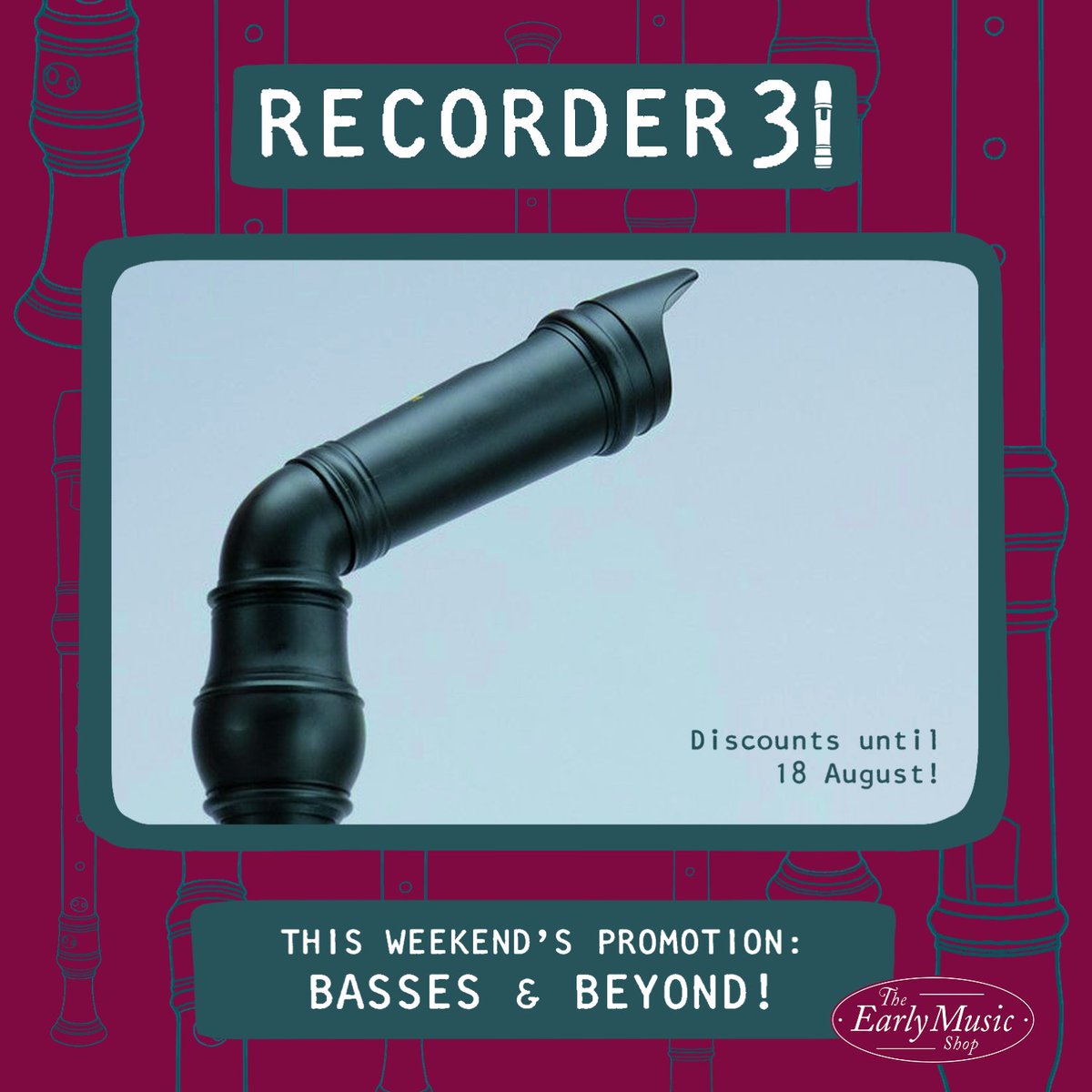🚀  BASSES &amp; BEYOND 🚀

Our third weekend promotion of #Recorder31 sees us focus on the biggest recorders in our catalogue. These impeccably-made instruments are discounted, but only until Sunday!

Explore the collection here: earlymusicshop.com/collections/re…