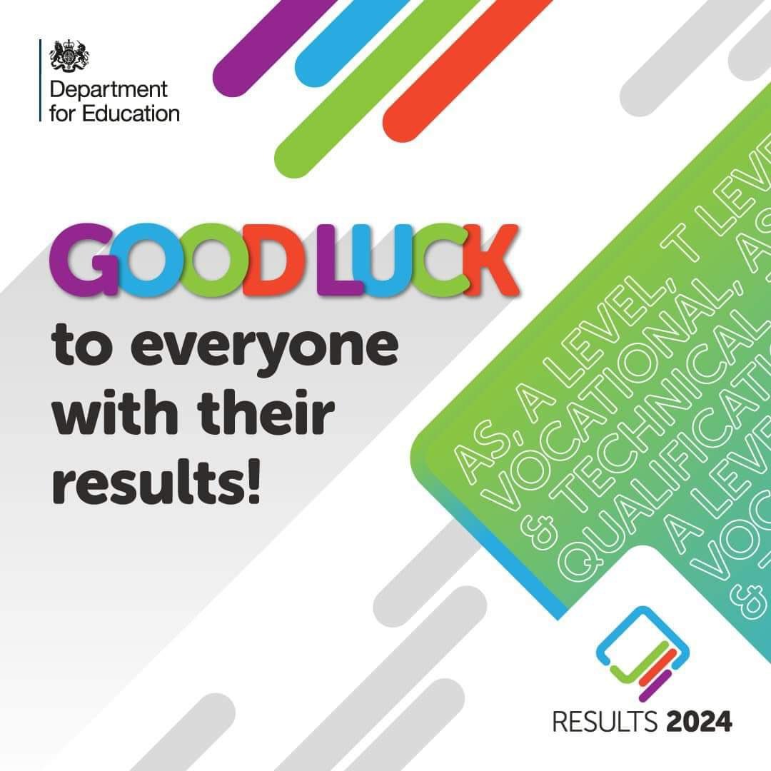 Good luck to all students in Basingstoke &amp; beyond receiving their A-Level, T-Level, &amp; BTEC results today

I hope all of your hard work pays off - &amp; that of the teachers &amp; everyone who has helped &amp; supported you

#ResultsDay2024