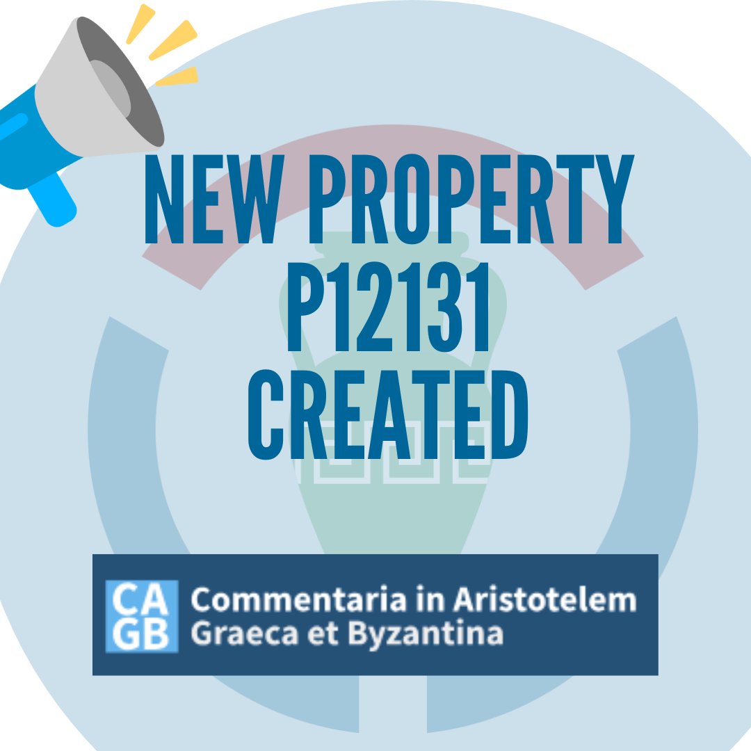 📢 Created the #Wikidata property 1⃣2⃣1⃣3⃣1⃣ upon the request of User:Jonathan Groß
👉wikidata.org/wiki/Property:…

Topic: 📜🔍 #ManuscriptID #Aristoteles
#CAGB