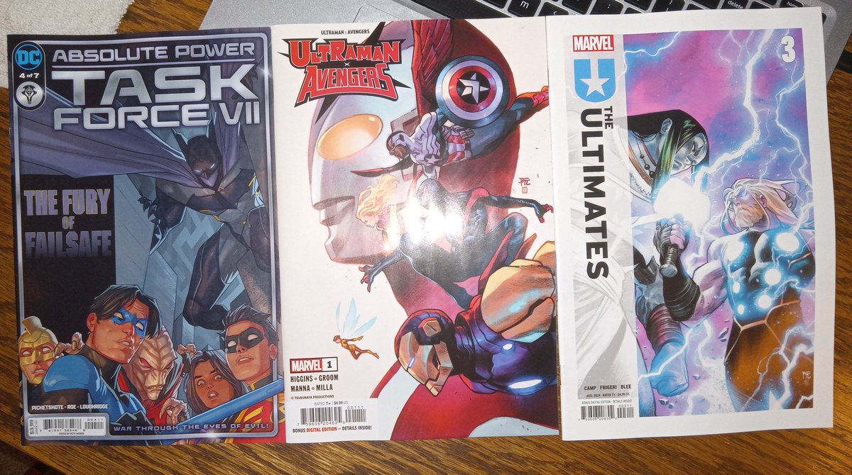 GodsGodNoGods's tweet photo. 3. #TheUltimates #3 by @DenizCamp @juanmfrigeri @Toonfed 

4. #UltramanAvengers #1 by @KyleDHiggins @MatthewGroom @Frances62607920 @TsuburayaGlobal

5. #TaskForceVII #4 by @real_pornsak @claireroe 

3/4 https://t.co/OmeAuSgbp0