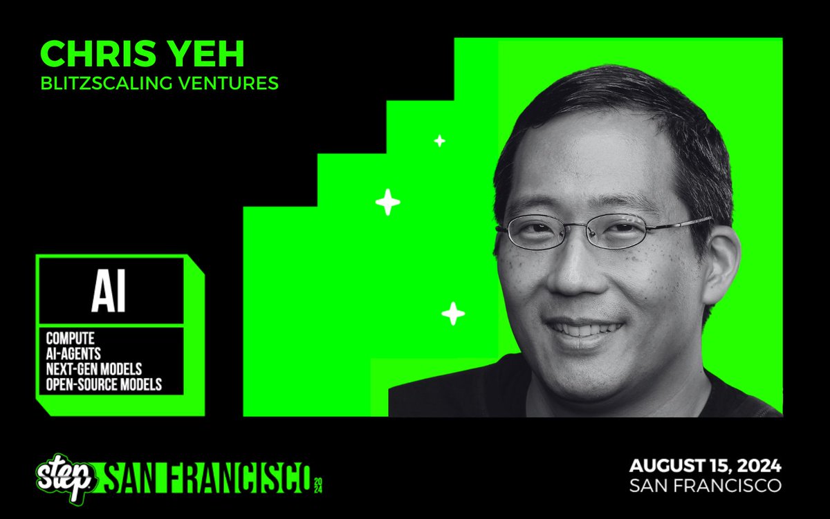 stepconference's tweet photo. 🇺🇸 @chrisyeh of @BlitzVentures is speaking at #StepSF24!

Chris has founded, advised, or invested in over 100 high-tech startups since 1995, including 9-figure companies like UStream and @usertesting. 

Catch him on the Main Stage at 11:15 AM! https://t.co/VXJFphHa1B