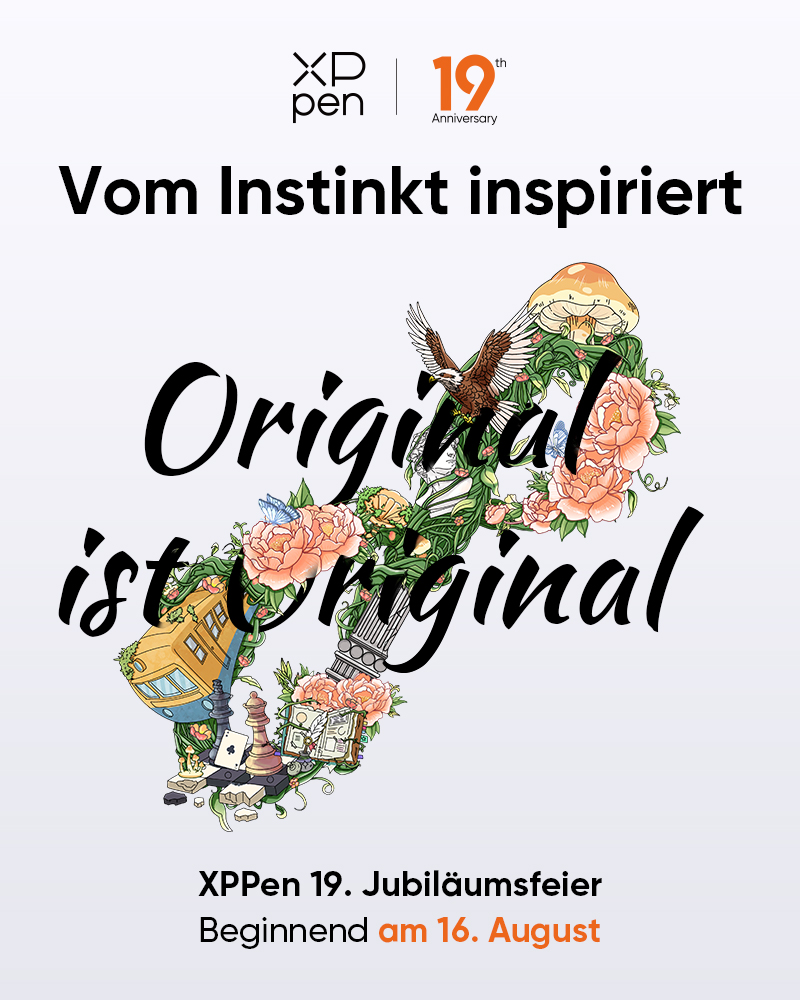 XPPen_de's tweet photo. ✨ Countdown zum 19. Jubiläum #XPPen
🚀 Wir werden daran erinnert, dass wahre Originalität aus Instinkt, Liebe & Nostalgie entsteht. Begleitet uns auf dieser Reise, um die kreativen Funken zu ehren, die Leidenschaft entfachen. #OriginalIsOriginal #XPPen19 #19YearsOfcreativity https://t.co/KjKF1s1myJ
