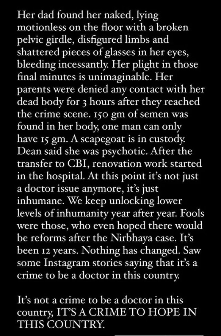 miss_craziest's tweet photo. #RGKarMedicalcollege #rgkarincident #independenceday
everyone is celebrating independence day, where is the independence for women?? https://t.co/CRuEtM7e33