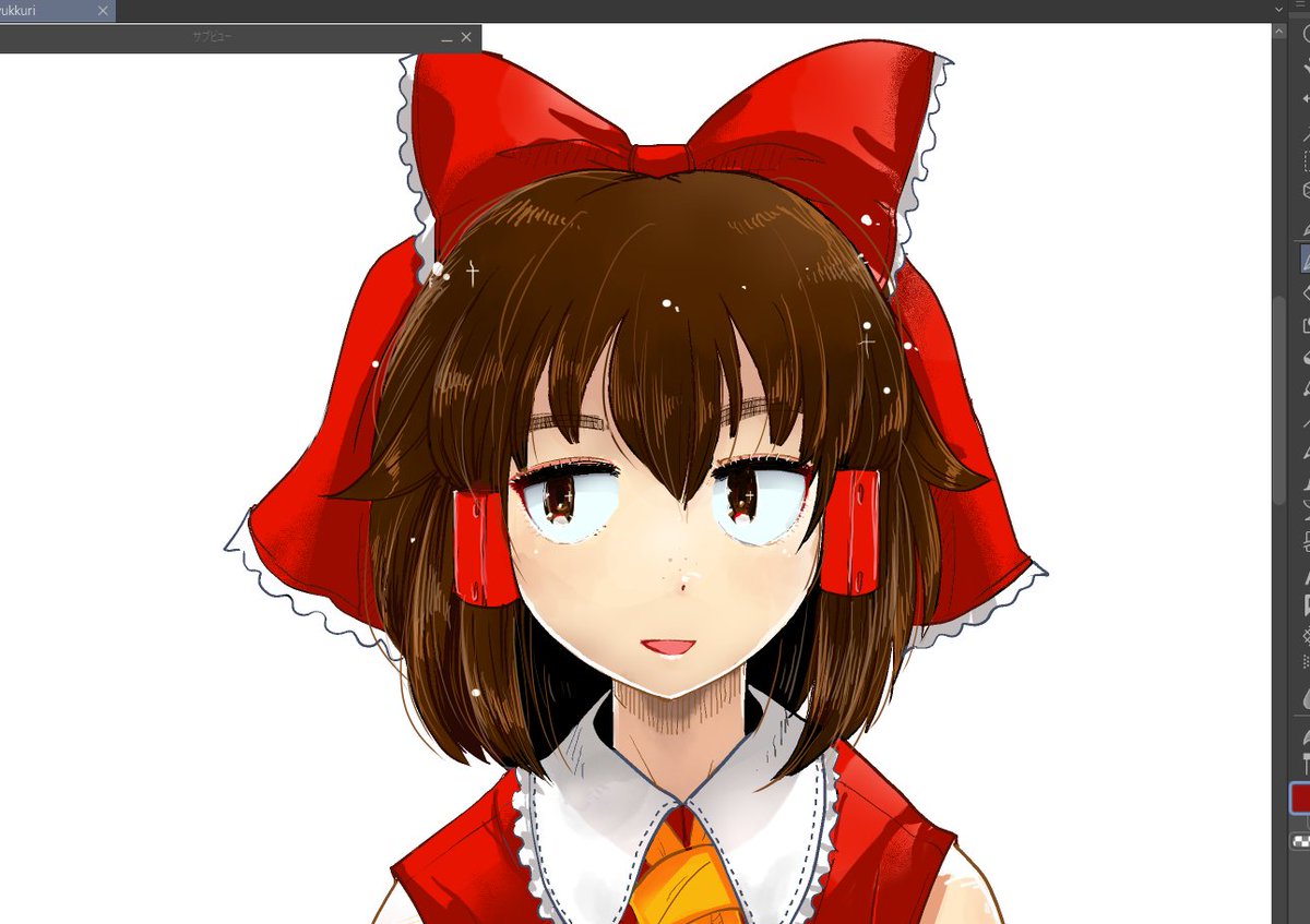 博麗霊夢 「霊夢にお化粧した 」|KOWARE MILK-CHANのイラスト