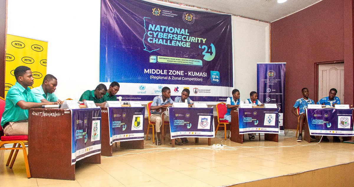 CSAGhana's tweet photo. The Middle Zone competition was a thrilling experience. Here are the highlights! #KumasiHighlights #MiddleZone #NCC2024 #Nationalcybersecuritychallenge2024 https://t.co/MvCEoF7YrD