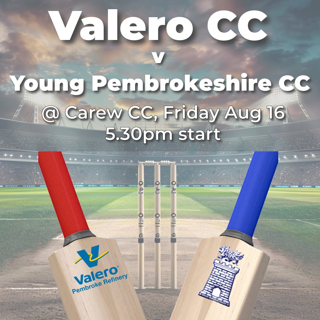 Hope the weather improves for this game as we take on some of the finest young cricketing talent in Pembrokeshire.

See you there.