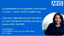 👏🏾🙌🏾to all students receiving their A Level, T Level or BTEC results today. 
 
If you’re considering your options this #ResultsDay there’s still time to find the right path for you. 
 
There are more than 350 NHS career routes to consider. 
 
#WeAreTheNHS