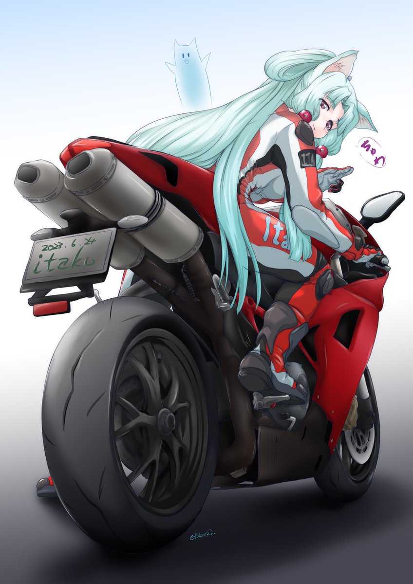 ケイ(ガルパン) 「#見た人も無言でバイクに乗ってるキャラを貼る おケイさんとタコ姉さま～ 」|鷹那２号のイラスト