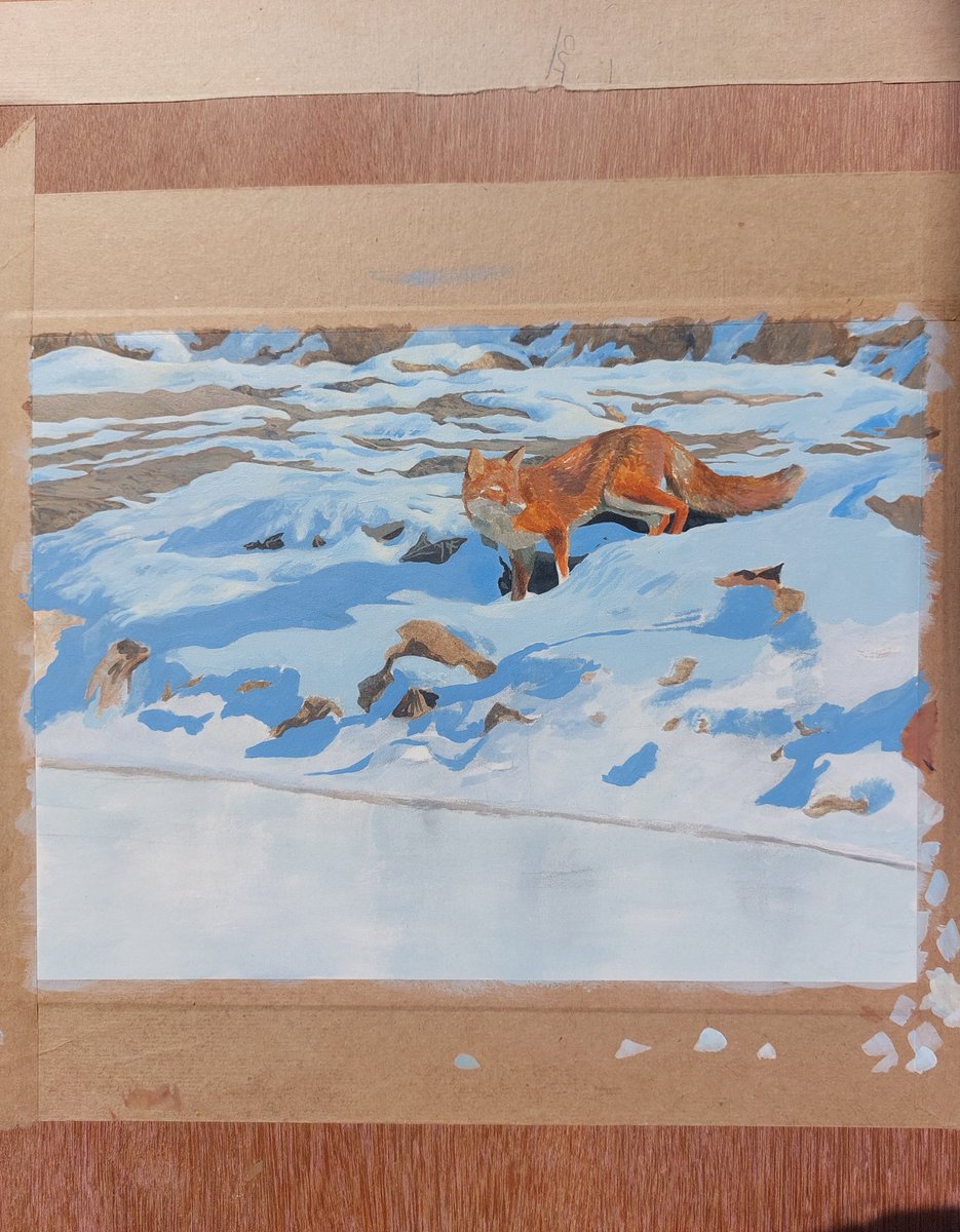 PROGRESS PIC

Acrylics are tricky. Not quite going to plan but I will stick with it.

Time to work on the fox...
