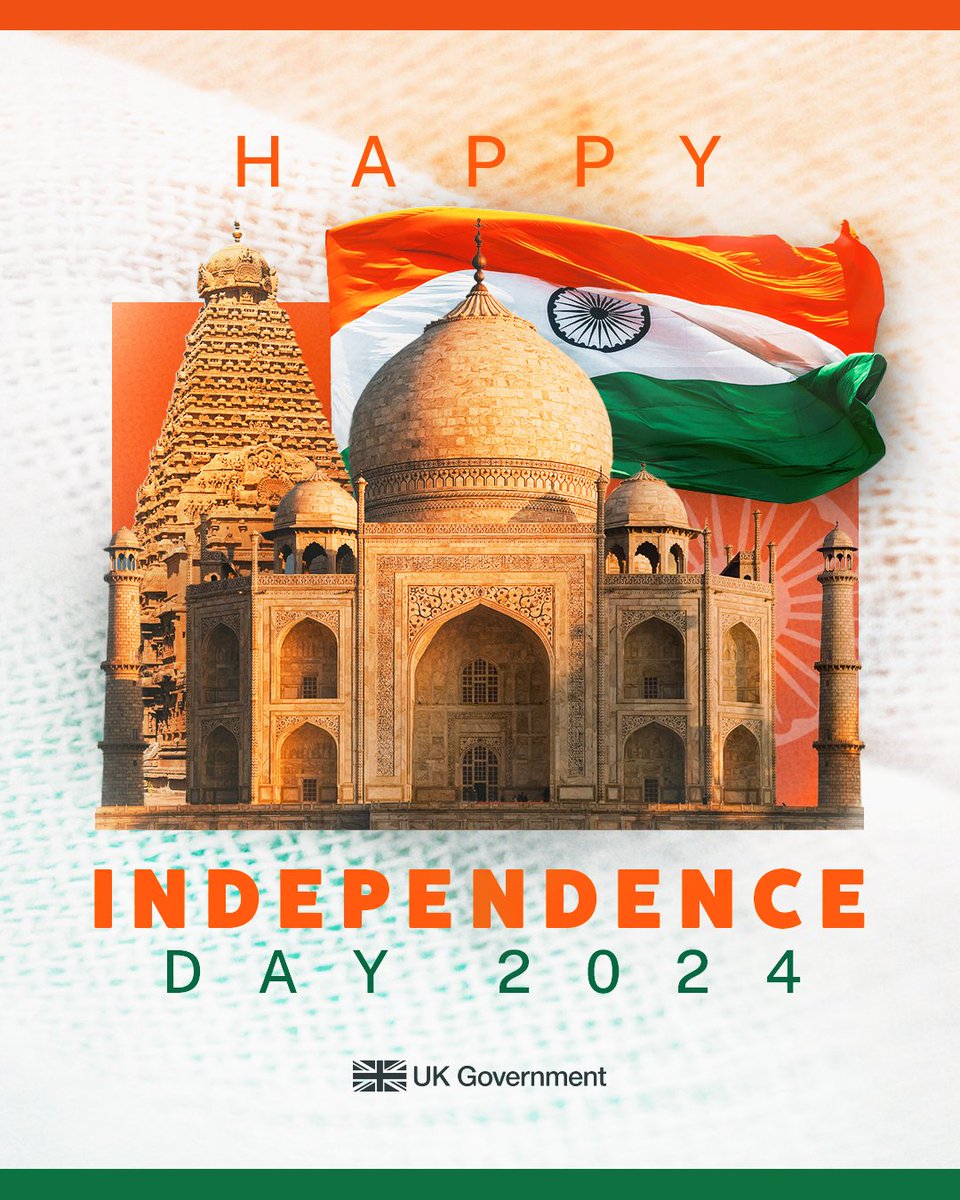 Wishing Indians in the UK, in India and around the world a very happy Independence Day 🇮🇳🤝🇬🇧