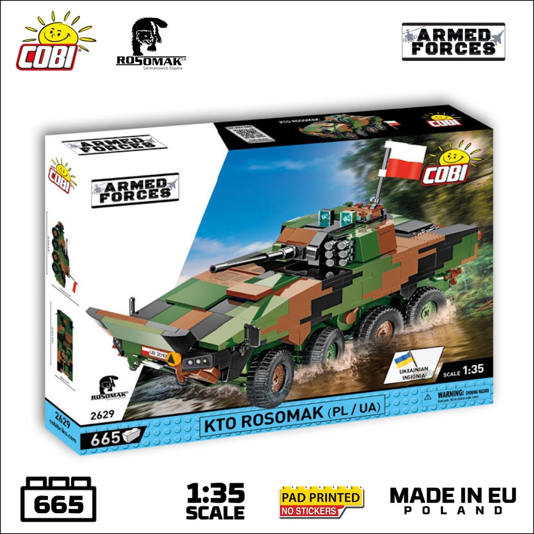 🇵🇱 KTO ROSOMAK (PL/UA) - Announcement for Polish Armed Forces Day 😍
🔝 The pride of the Polish army, now serving Ukraine, has reached Kursk! 
✅ Battle-tested in foreign missions, a true beast! Build it yourself!
📆 Coming to COBI lineup in November 2024!
✅ COBI-2629,
✅ 665