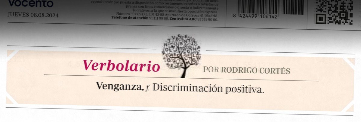 «Venganza»; 8/ago/2024: voz n° MMMCCLXXVII <a href="/rodrigocortes/">Rodrigo Cortés</a>