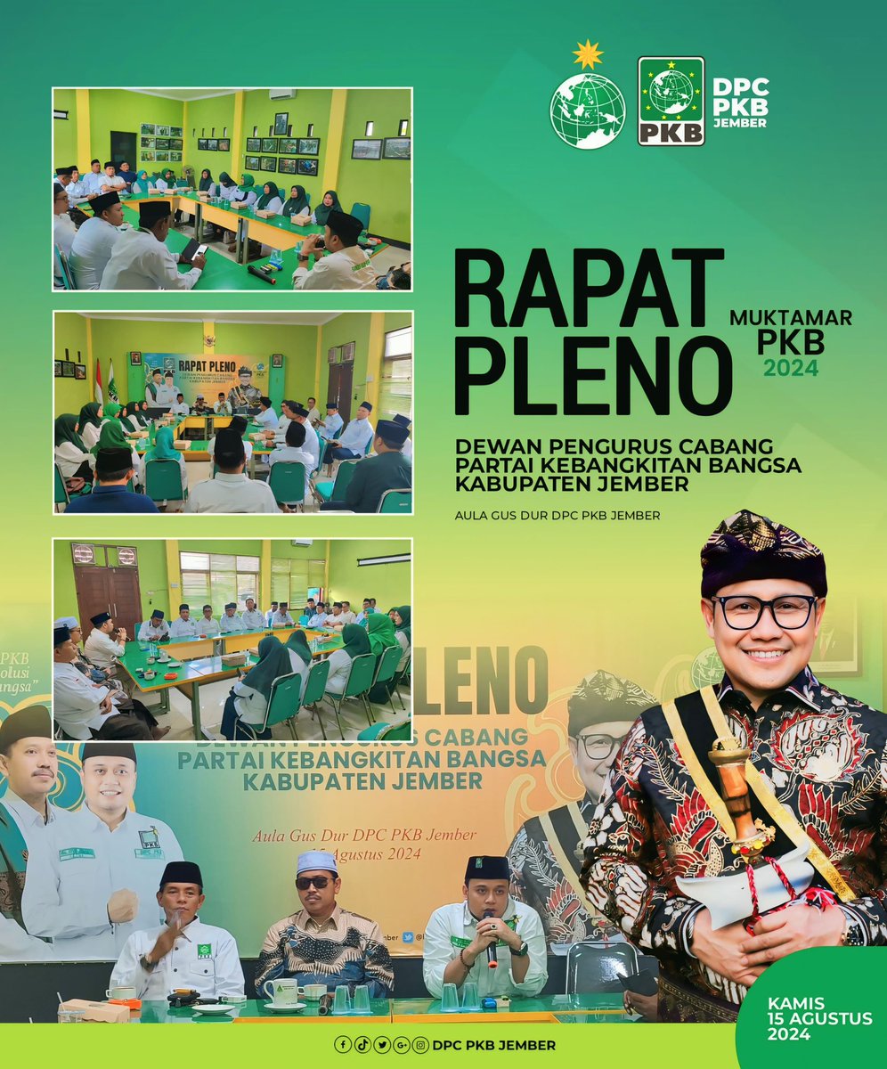 ayub_elgenaro's tweet photo. alhamdulilah rapat pleno DPC PKB jember sepakat meminta gus @cakimiNOW  utk memimpin PKB kembali periode 2024-2029 https://t.co/j9Oh1sr8UG
