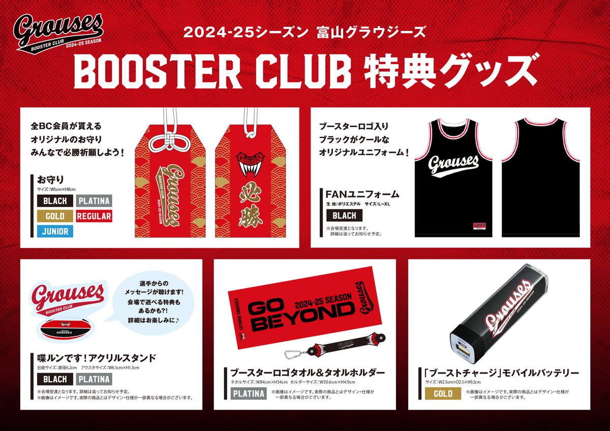 富山グラウジーズ　ファンクラブグッズ３点セット 富山グラウジーズ ファンクラブグッズ3点セット