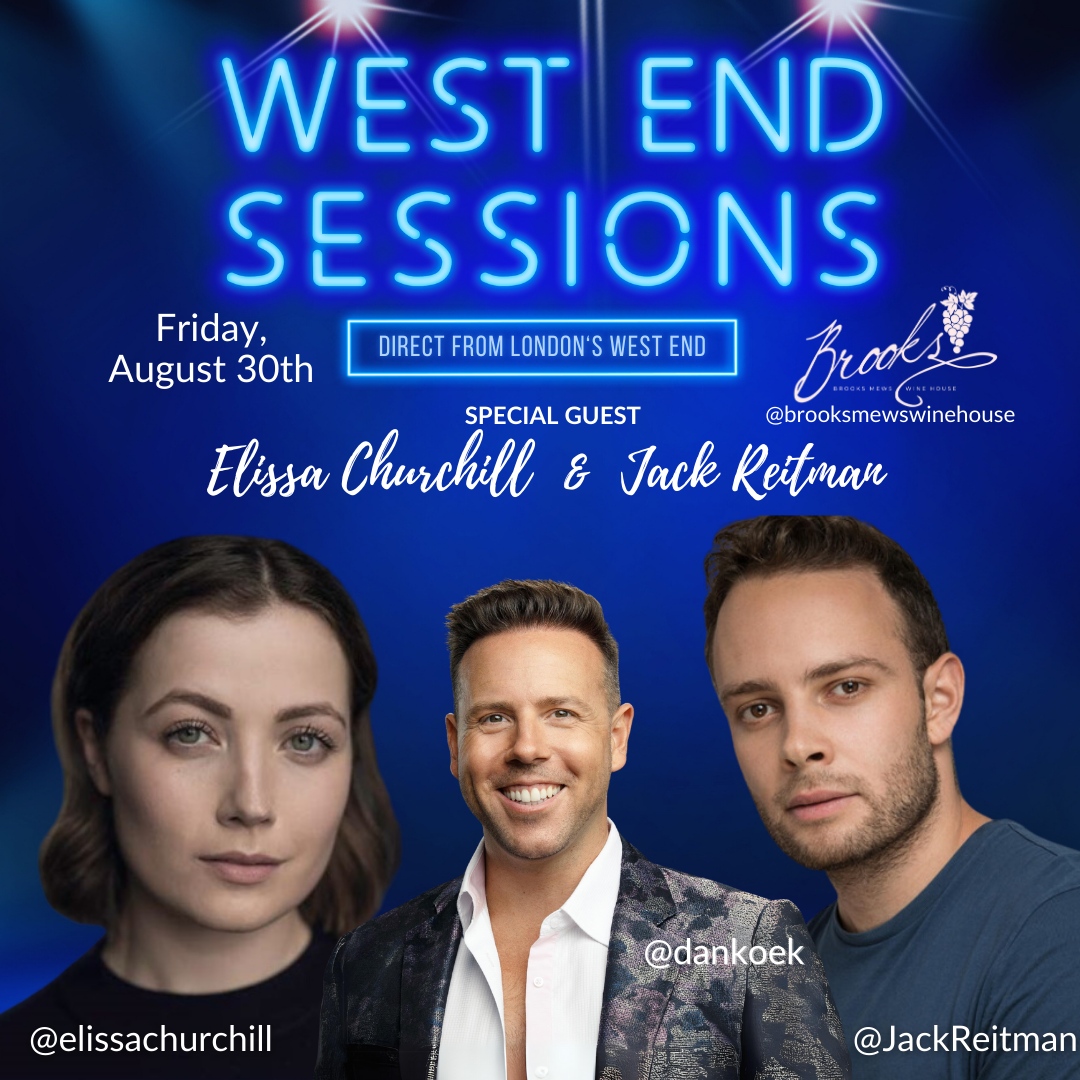 August is about to get a lot more exciting! 

Join us for the West End Session Spectacle featuring the sensational Elissa Churchill, the incomparable Daniel Koek, and the dazzling Jack Reitman. 

@dankoek
@brooksmewswinehouse
@jackreitman 
<a href="/elissachurchill/">Elissa Churchill</a>