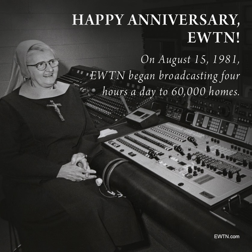 After 43 years, EWTN has grown to over 435 million homes in 160 countries and territories! 

"You see, God expects His people to do the ridiculous so He can do the miraculous." - Mother Angelica, Foundress of EWTN

Stream Mother Angelica any time - bit.ly/EMAOD