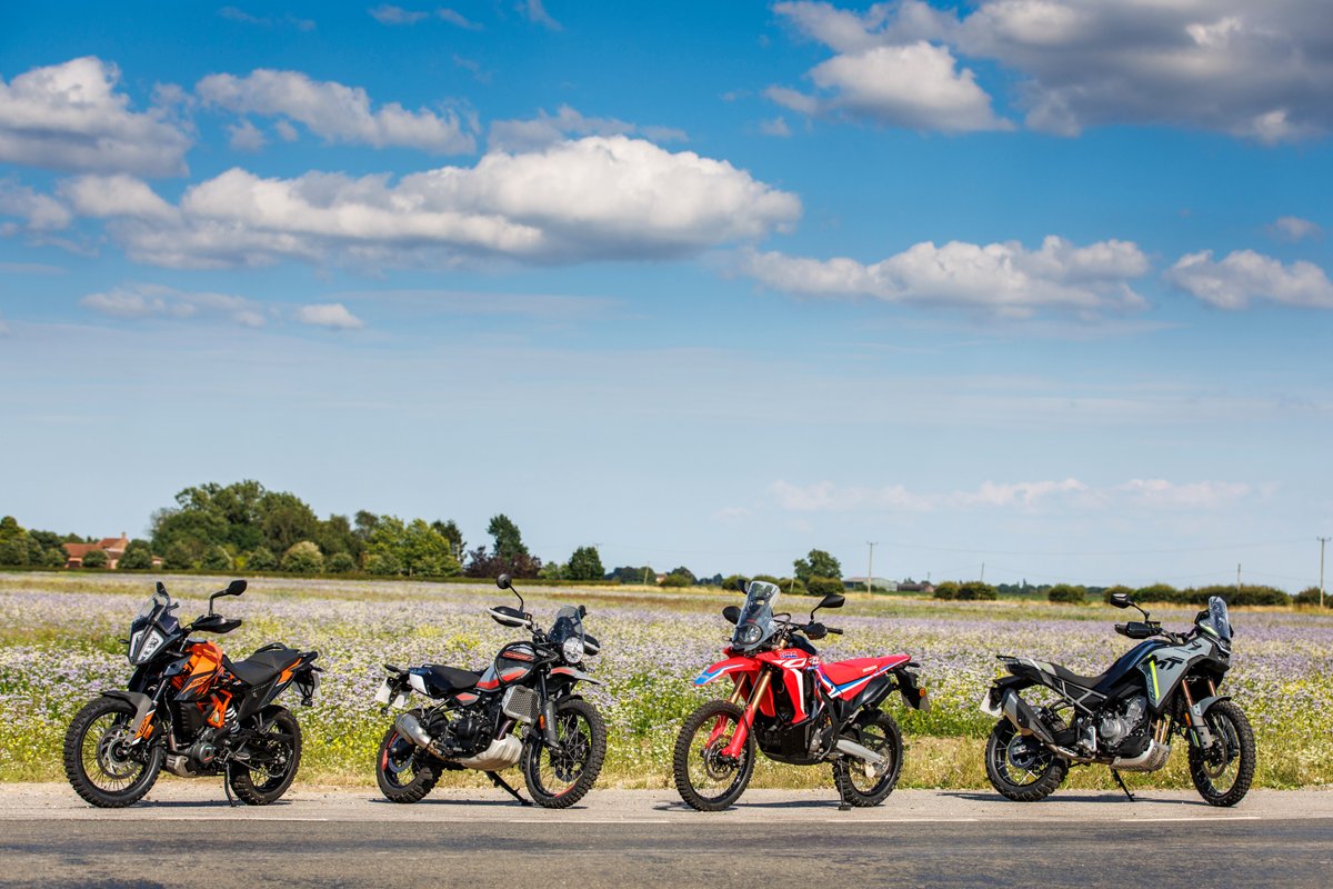New video time! Get our 2024 small adventure bike group test below 👇

🏍️ KTM 390 Adventure: ow.ly/OCpK50SY2JC
🏍️ Honda CRF300 Rally: ow.ly/4jsE50SY2qx
🏍️ CFMoto 450MT: ow.ly/GXk150SY2qA
🏍️ Royal Enfield Himalayan 450: ow.ly/4T8W50SY2qy