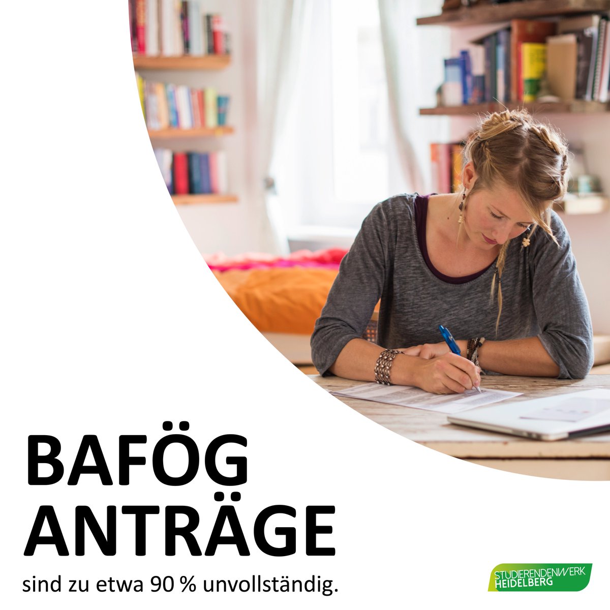 In Sachsen-Anhalt sind ca. 90% der BAföG-Anträge unvollständig! 😱 Auch wir im Studierendenwerk Heidelberg sehen ähnliche Probleme. Lass uns deinen Antrag gemeinsam vollständig machen! 💪 Mo-Do 10-16 Uhr.

#STWHD #StudierendenwerkHeidelberg #BAföG #StudentLife
