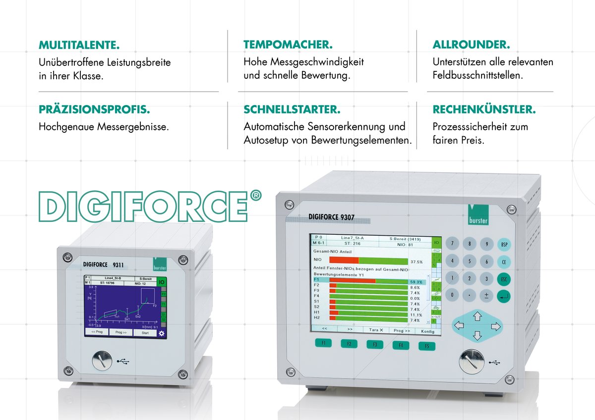 burstermeasure's tweet photo. SICHERHEIT FÜR IHRE PRODUKTION
Zukunftsweisende Prozesskontrolle made by burster.
Mehr darüber erfahren:
DIGIFORCE® 9311
https://t.co/8L2xmIjw1P
DIGIFORCE® 9307
https://t.co/oCP1U9n2lS
#burster #process #monitoring #industry #quality #sensoric #digiforce https://t.co/f2g4s1YkgC