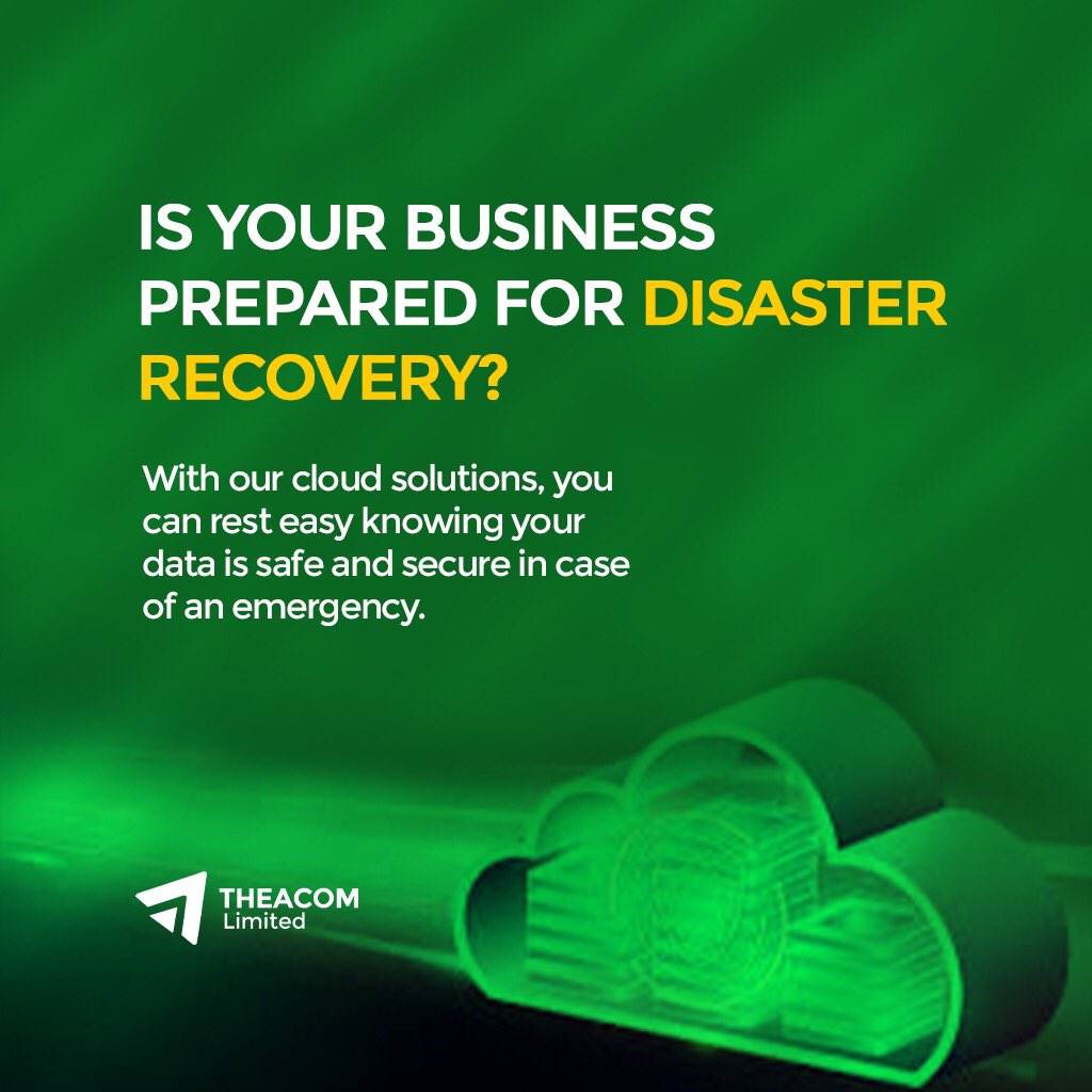 THEACOMLimited's tweet photo. No organization is exempted from a disaster, and it doesn’t announce its coming, but what can be guaranteed is very little or no loss, while still maintaining business continuity, depending on the measures already put in place. https://t.co/YWlFM8zFc4