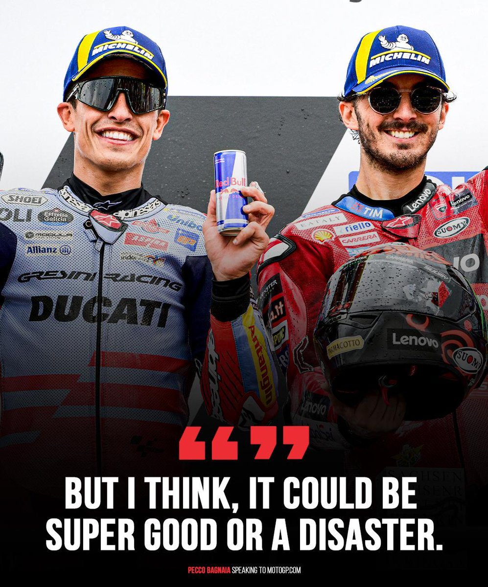 Pecco Bagnaia's response when asked how it'll be with Marc Marquez in the Factory Ducati box next season 😅🔴

#MotoGP