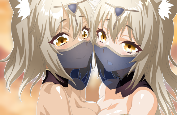モンスター娘さんとケモ耳双子妹さんΣφ三φ(:3」∠)_褐色よき・・・よき・・・ 
#褐色肌はいいぜ 
#オリジナル 