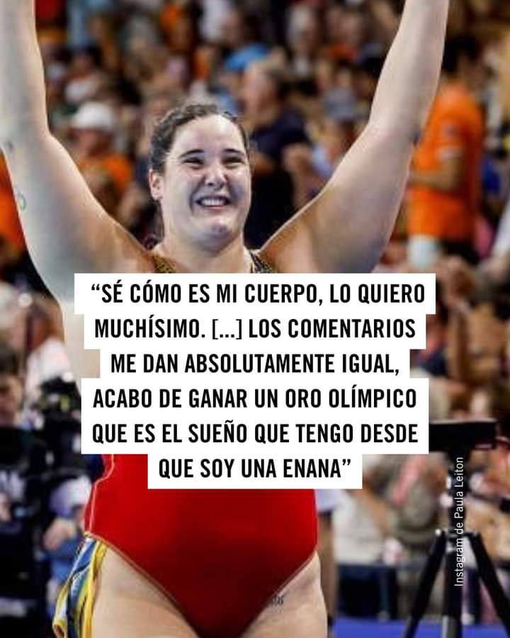 Normalizar la diversidad de cuerpos y luchar contra la tiranía de ciertos cánones estéticos que se nos imponen mucho más a las mujeres.
¡Enhorabuena por el oro, campeona!