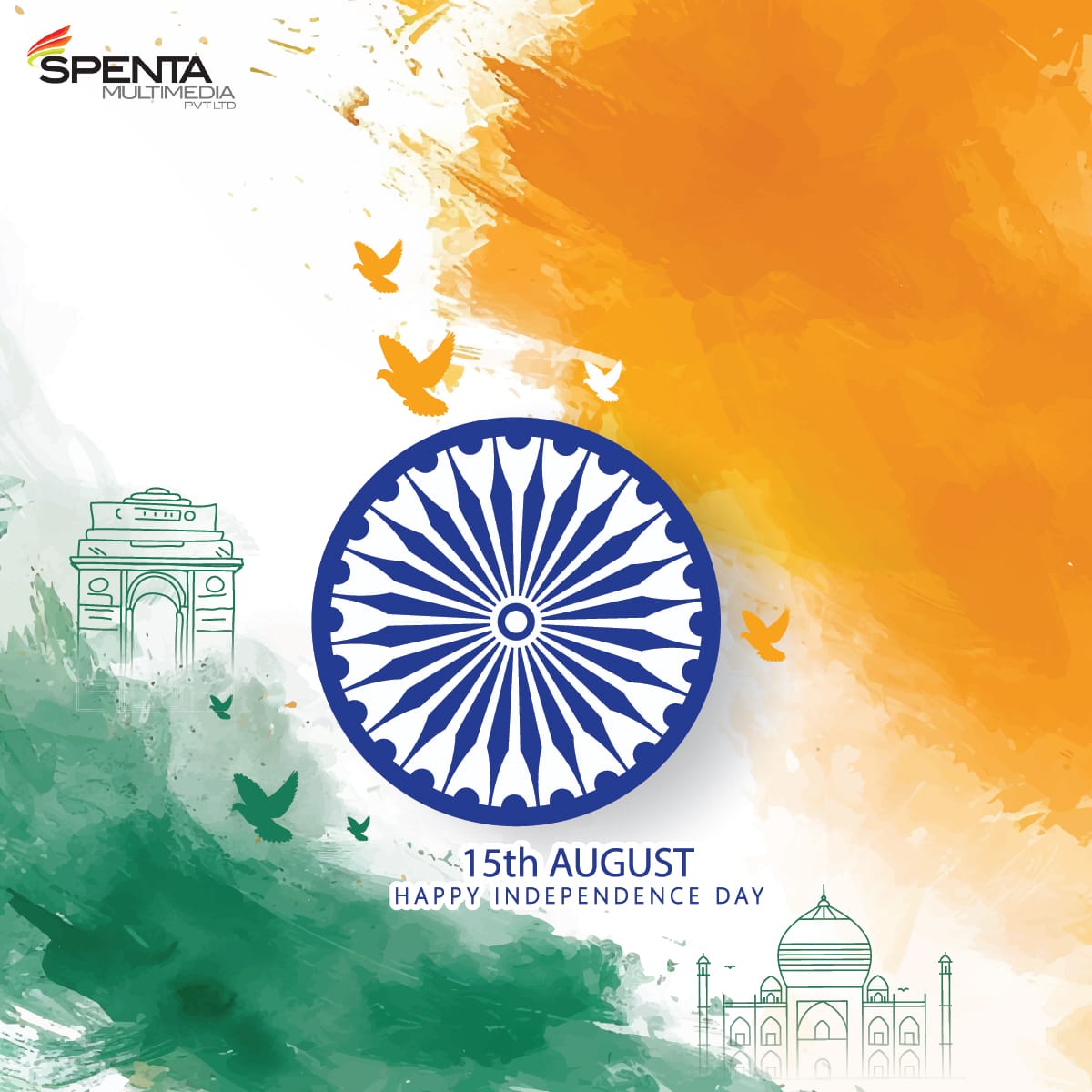 SpentaMultimed1's tweet photo. Let Your Spirit Soar High Like the Tricolour—proud, Free, and Vibrant. Happy Independence Day!
#HappyIndependenceDay #SpiritOfFreedom #TricolourPride
#SoarHighIndia #VibrantIndia #ProudToBeIndian https://t.co/9XUtg1VS21