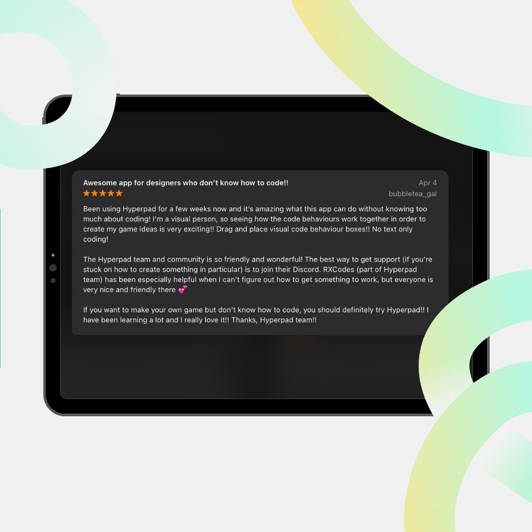 hyperPadApp's tweet photo. Don’t miss our BIGGEST update dropping on August 20th, 2024—join us now and feel the difference!

Create a lifetime of games and apps on iPad with just a one-time payment! 🎮✨ Check out our @Apple App Store reviews

#hyperPad #GameDev #IndieGameDev #iPad #NoCode #iOSDev #Tech https://t.co/vQvMSvdcON