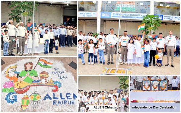 ALLENChatisgarh's tweet photo. 🇮🇳 This Independence Day, ALLEN Chhattisgarh shines bright in the tricolor 🇮🇳

👉🏻 Here's the glimpses from the 78th Independence Day celebration.

#HappyIndependenceDay2024 https://t.co/SEBwa40Fgy