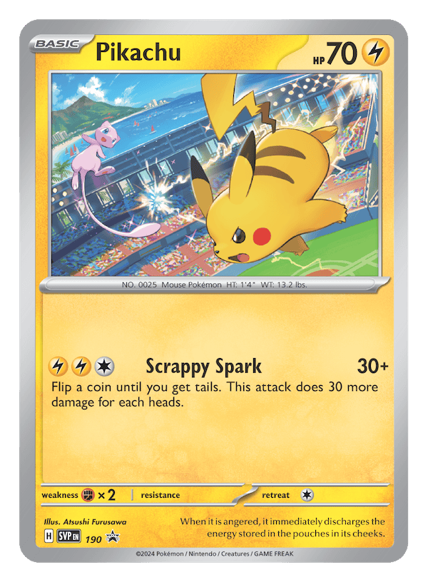PokeGuardian's tweet photo. Pokémon Philippines, Singapore, Malaysia and Hong Kong English will distribute the Worlds 2024 Pikachu (SVP 190) promo card (on September 1) but without the World Championships 2024 stamp, making it two English variants of the same promo.

🔗 https://t.co/pPQHSQVnX5

#PokemonTCG https://t.co/KqFhJl0Gfk