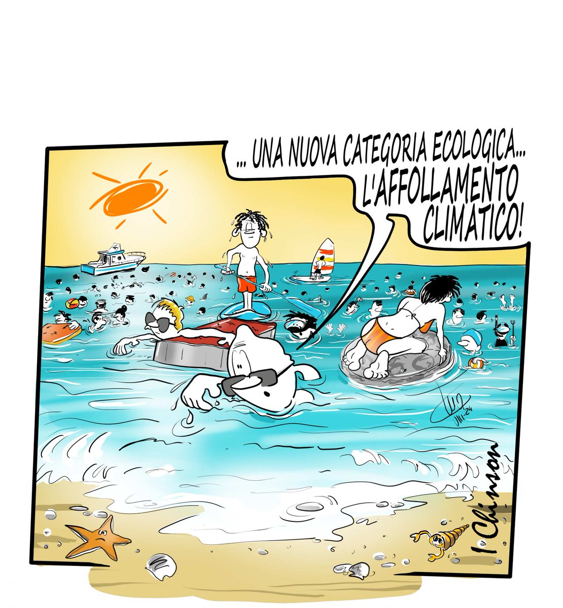 MAIRAGHI's tweet photo. #vacanze #caldo #cambiamenticlimatici #climatechange #Clima #canicola #caldorecord #affollamento #satira #satiraneurodeficiente #IChinson https://t.co/ssvFr9cEEg