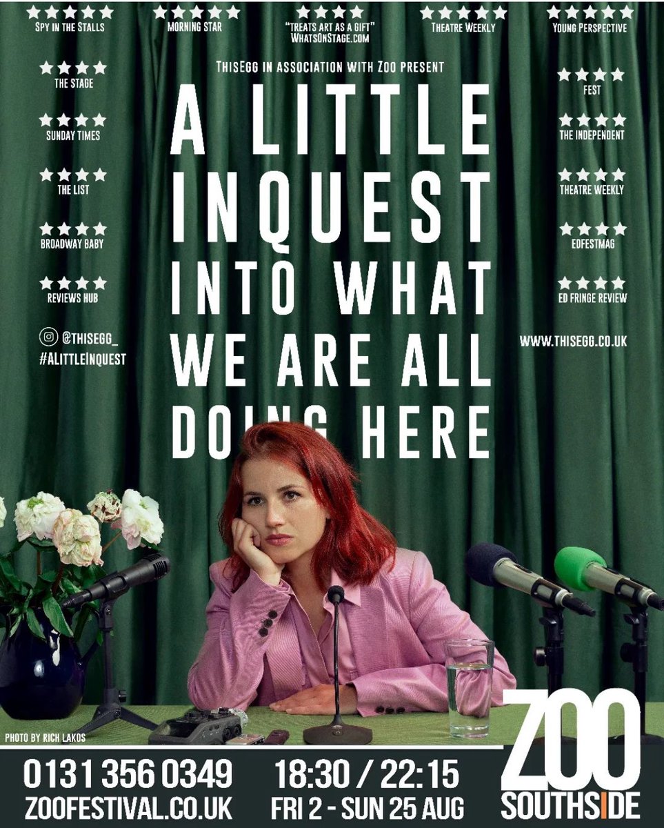 RashDashTheatre's tweet image. Are you in Edinburgh? A LITTLE INQUEST… by @ThisEgg_ is @ZOOvenues &amp;amp; I worked on it along with dreamy team @Rachlemon, @paulavarjack, @LaurenceGCook. Go see it. Tell us what you think. Tell your friends. Love, abbi. x